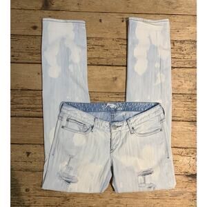 Express Women’s Size 6 Light Acid Wash Zelda Skinny Distressed Jeans